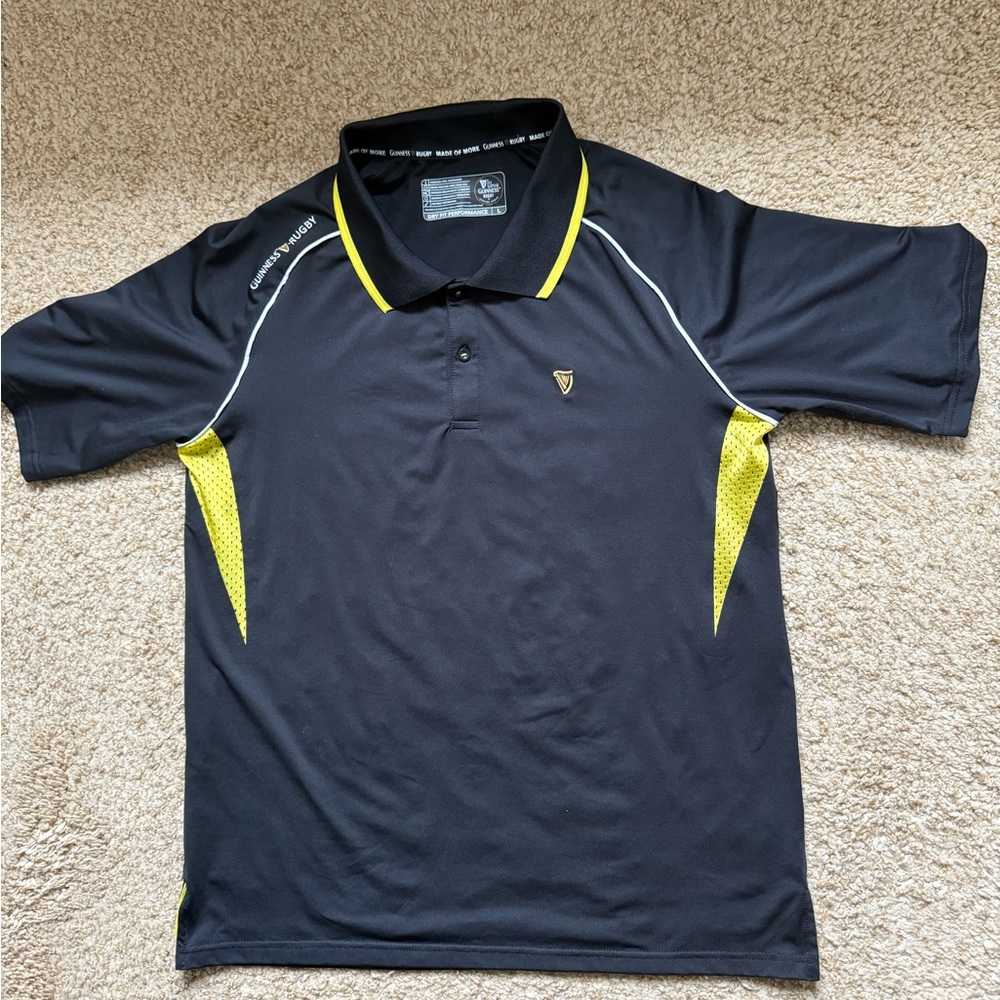 Guinness Beer Microfiber Black/Yellow Polo Shirt